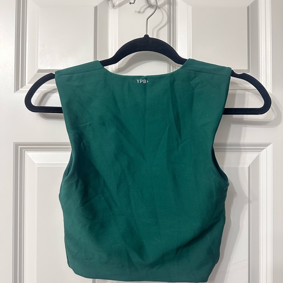 YPB Green and White Women's Crop Top - Picture 2 of 2